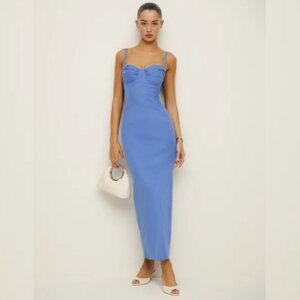 NWOT Reformation Stormi Dress in Dusk Blue Sleeveless Cotton SIze 0
